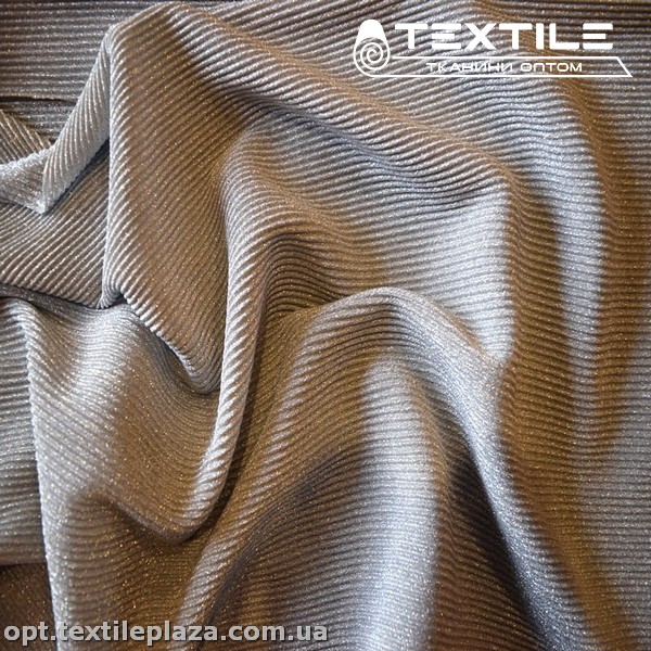 Трикотаж люрекс нарядный 3020D1C1 гофре, серебро