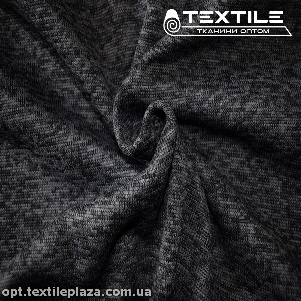 Трикотаж на флисе 3369C5 меланж, графитовый