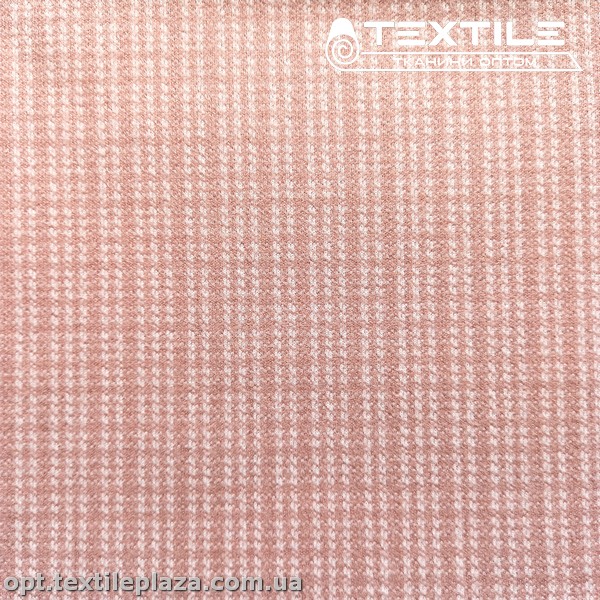 Трикотаж кашемир 4239D1C1 клетка, розово-пудровый
