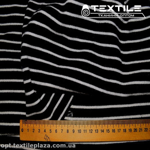 Трикотаж зимний цветной 3303D1C4 полоска, черно-белый