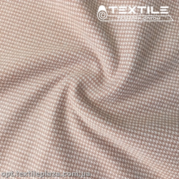 Трикотаж кашемир 4149D2C1 гусиная лапка, бежевый