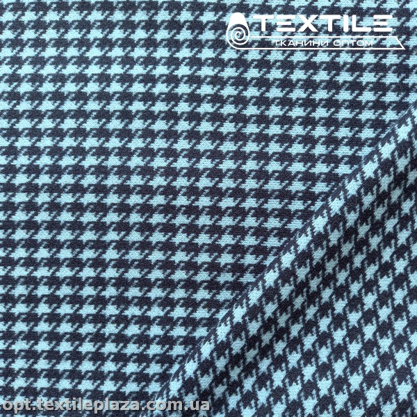 Трикотаж кашемир 2019D1C7 гусиная лапка, темно-синий