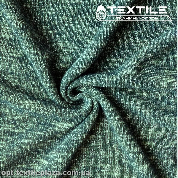Трикотаж люрекс зимний 3031C2 меланж, темная морская волна