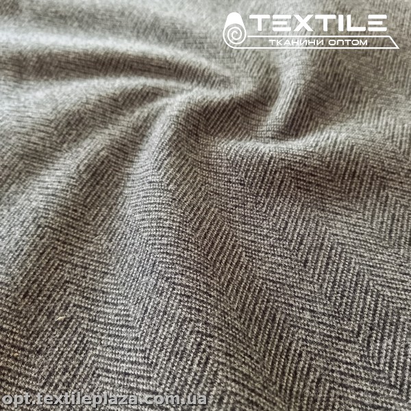 Трикотаж кашемир 4259D1C1 елочка, темно-серый