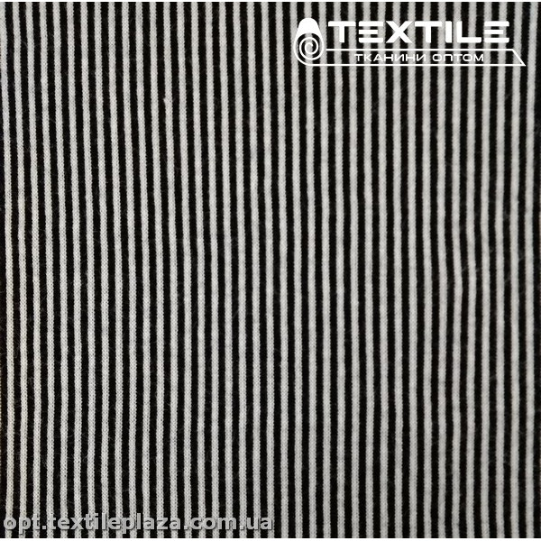 Трикотаж зимний цветной 3301D1C1 полоска, черно-белый