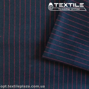 Трикотаж зимний цветной 3300D1C2 полоска, черно-красный