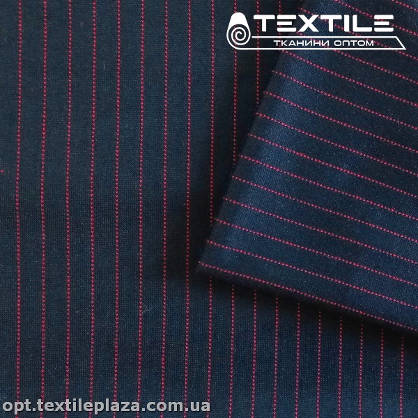 Трикотаж зимний цветной 3300D1C2 полоска, черно-красный