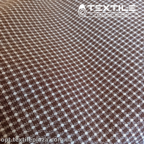 Трикотаж кашемир 1038D16C1 клетка, коричневый