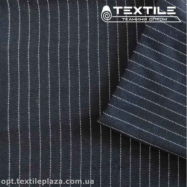 Трикотаж зимний цветной 3300D1C3 полоска, черно-белый