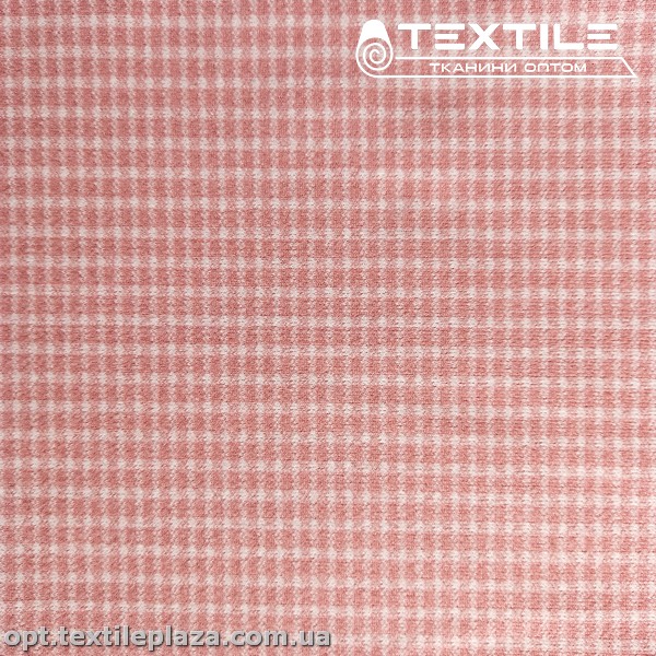 Трикотаж кашемир 2018D1C1 клетка, розовый