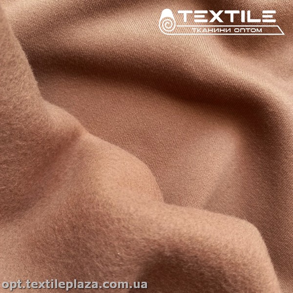 Трикотаж на флисе 4180C5 молочный шоколад