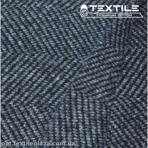 Трикотаж пальтовый 3458D1C1 елочка, синий