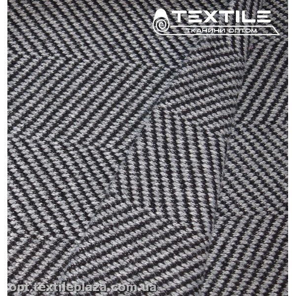 Трикотаж пальтовый 3458D1C2 елочка, серый