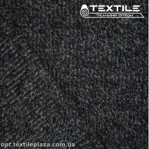 Трикотаж зимний однотонный 3657C6 меланж, графитовый