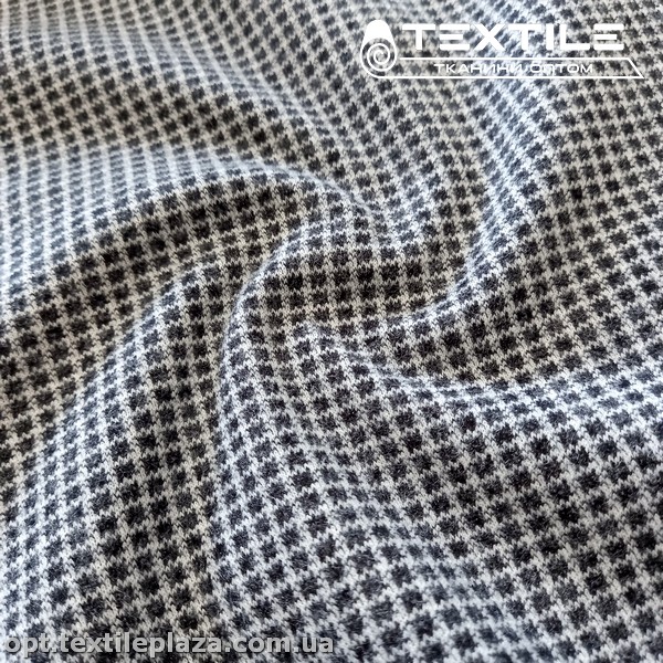 Трикотаж кашемир 4263D1C1 клетка, черный