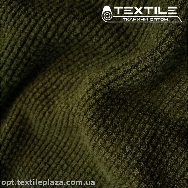 Трикотаж жаккард зимний 3348D95C5 полоска, темно-зеленый
