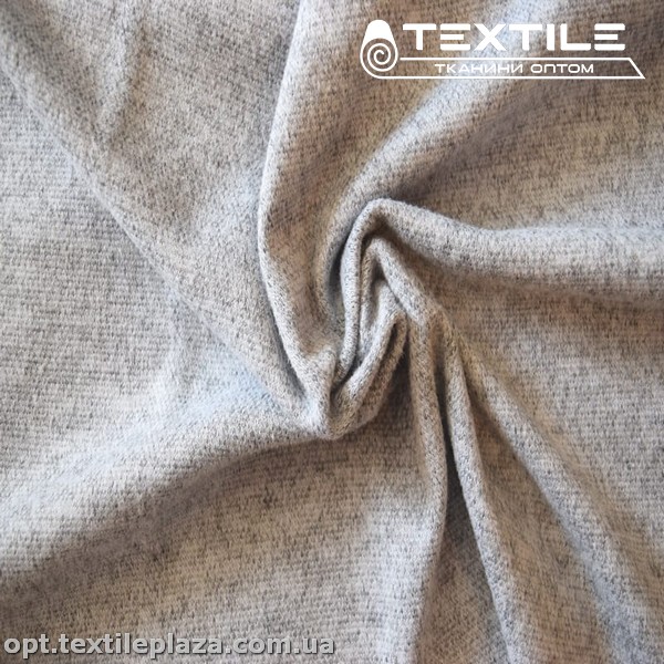 Трикотаж жаккард зимний 3348D92C4 полоска, меланж светло-серый