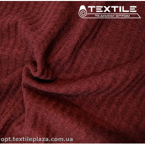 Трикотаж жаккард зимний 3345D73C4 вафелька, бордовый