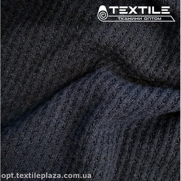 Трикотаж жаккард зимний 3348D92C7 полоска, темно-синий