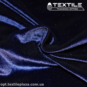 Велюр на трикотаже 2818C5 темно-синий