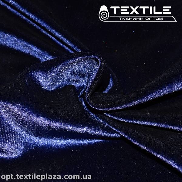 Велюр на трикотаже 2818C5 темно-синий
