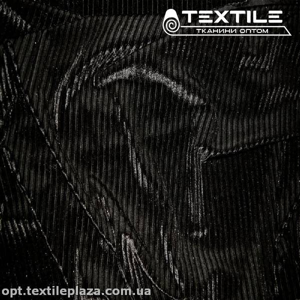 Велюр жаккард 3475D1C5 полоска, черный