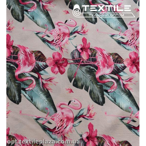Штапель цветной 3894D57C2 фламинго, бежевый