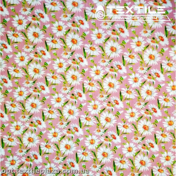 Вискоза-крэш цветная 4070D30C4 цветы, розовый