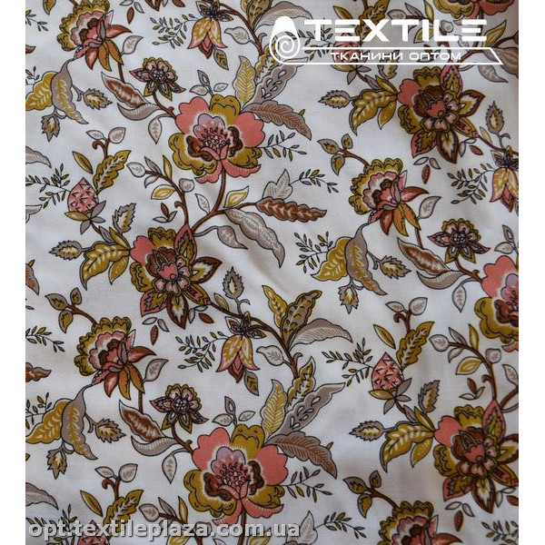 Штапель цветной 3823D17C1 цветы, белый