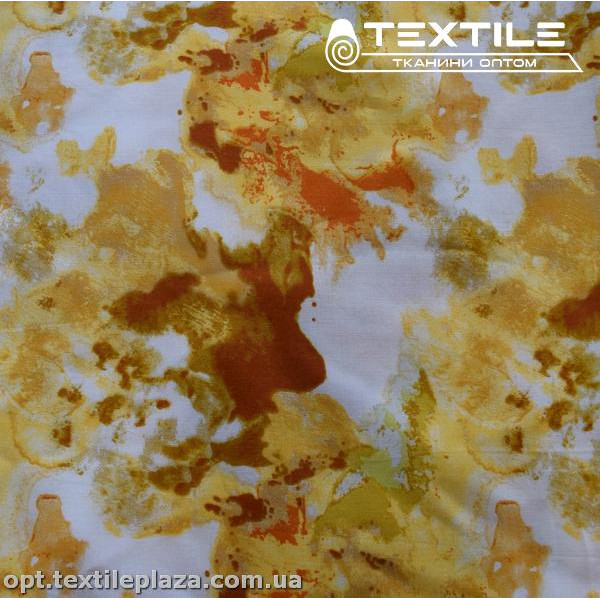 Штапель цветной 3812D3C1 абстракция бежевая, белый