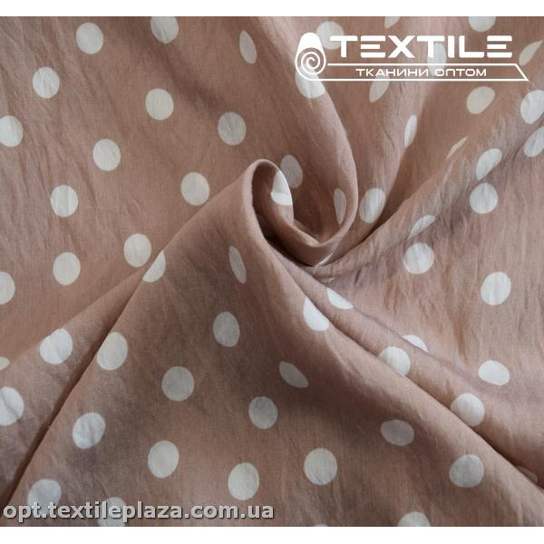 Вискоза-нейлон крэш цветная 3832D929C1 горошек, бежевый