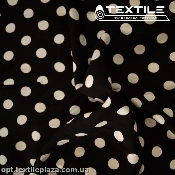 Штапель цветной 3922D3C2 горошек, черный