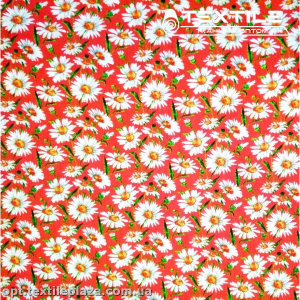 Вискоза-крэш цветная 4070D30C3 цветы, красный