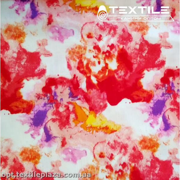 Вискоза-slub цветная 3818D10C1 абстракция голубая, белый