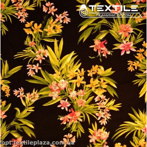 Штапель цветной 3823D18C2 цветы, черный