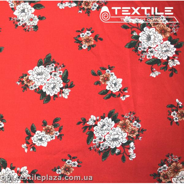 Штапель цветной 4084D3C2 цветы, красный
