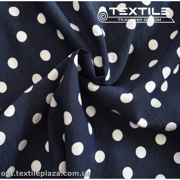 Вискоза-нейлон крэш цветная 3832D929C4 горошек, черно-синий