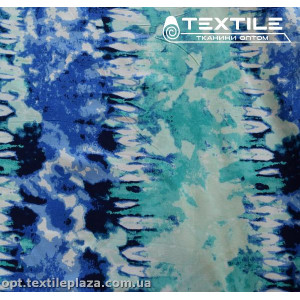 Штапель цветной 3812D4C2 абстракция, мятно-голубой