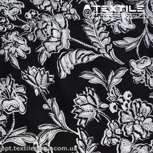 Штапель цветной 3823D25C2 цветы, черный