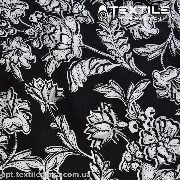 Штапель цветной 3823D25C2 цветы, черный