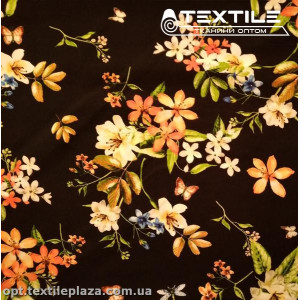 Штапель цветной 3895D5C2 цветы, черный