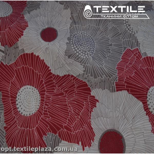 Вискоза-нейлон крэш цветная 3832D930C1 цветы, красный