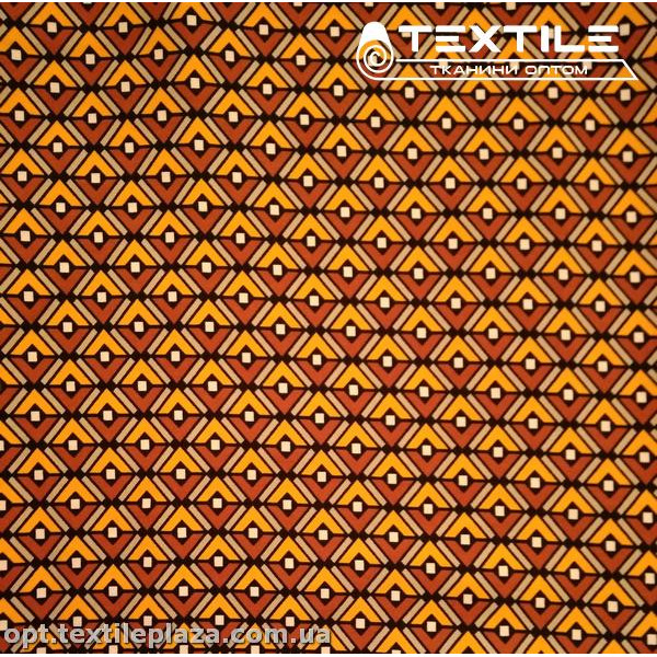 Штапель цветной 3820D15C1 узор, желто-коричневый