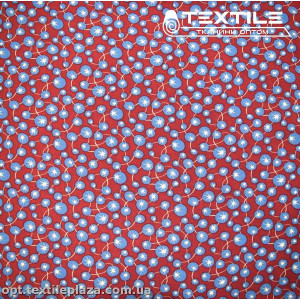 Штапель цветной 4084D11C2 цветы, бордовый