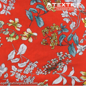 Штапель цветной 4076D378C3 цветы, красный