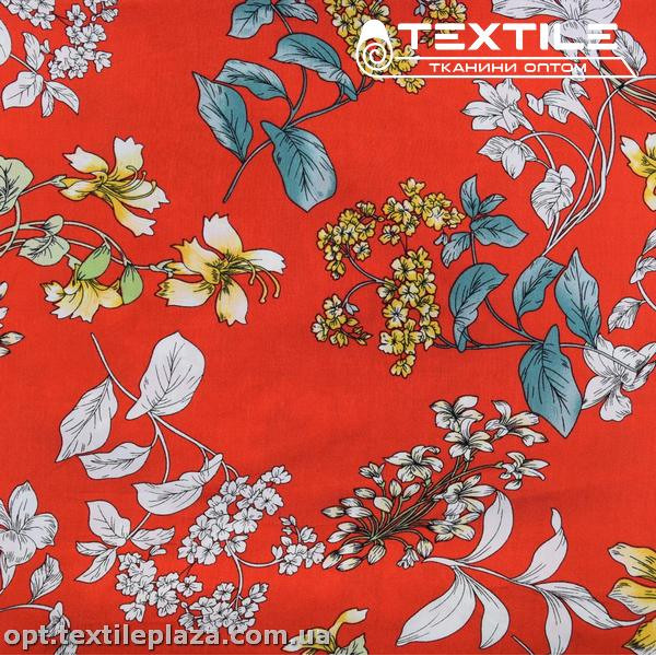 Штапель цветной 4076D378C3 цветы, красный