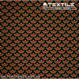 Штапель цветной 3820D15C3 узор, оранжево-зеленый