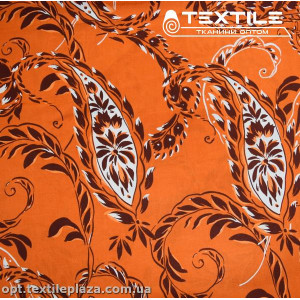 Штапель цветной 4076D411C1 узор, оранжевый