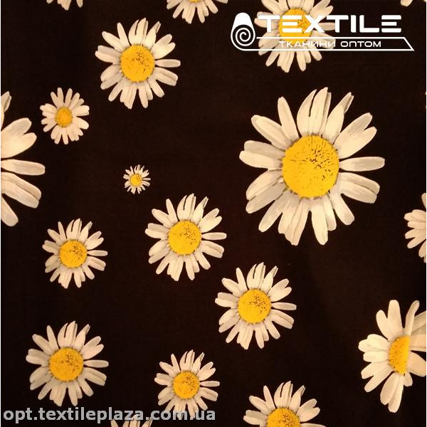 Штапель цветной 3823D15C1 цветы, черный