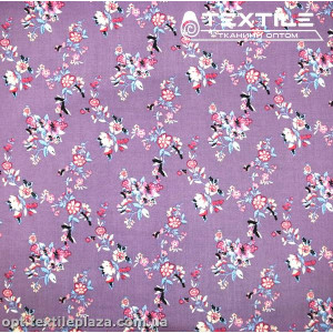Штапель цветной 3852D1C3 цветы, фиолетовый